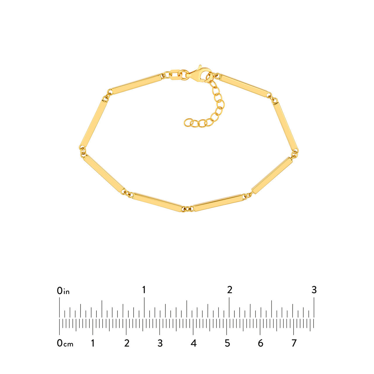 Bar Station Adjustable Bracelet 14K Yellow Gold