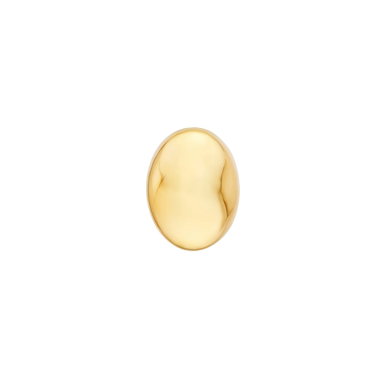Puffy Oval Stud Earrings 14K Yellow Gold