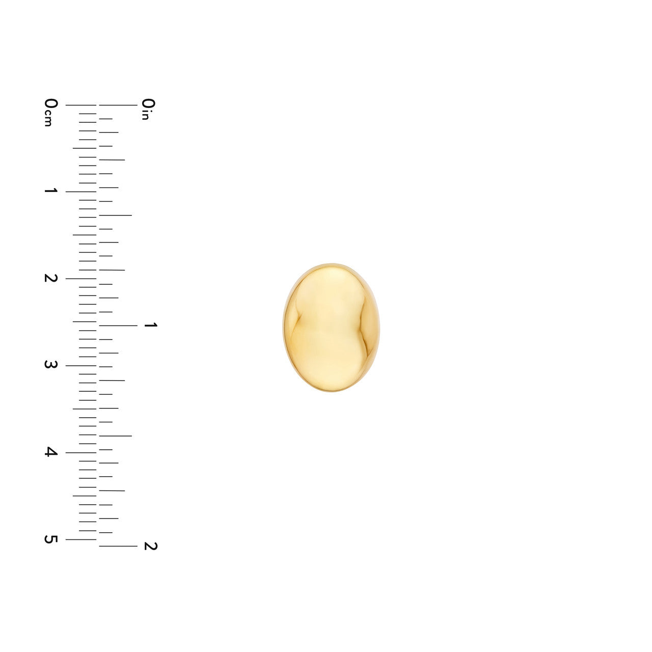 Puffy Oval Stud Earrings 14K Yellow Gold