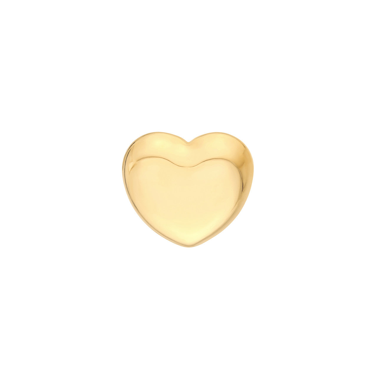 Puffy Heart Stud Earrings 14K Yellow Gold