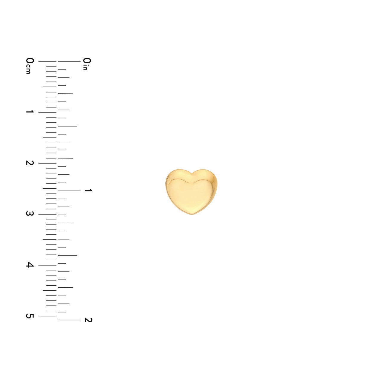 Puffy Heart Stud Earrings 14K Yellow Gold