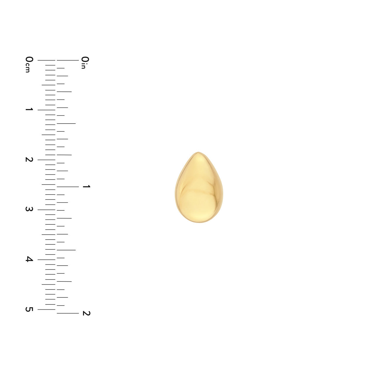 Puffy Teardrop Stud Earrings 14K Yellow Gold