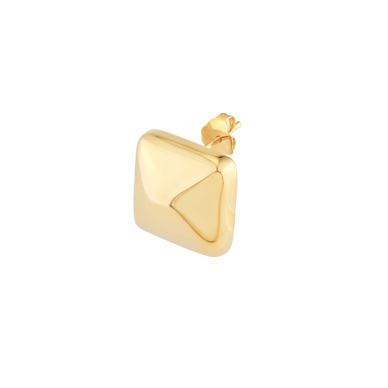 Puffy Square Earrings 14K Yellow Gold