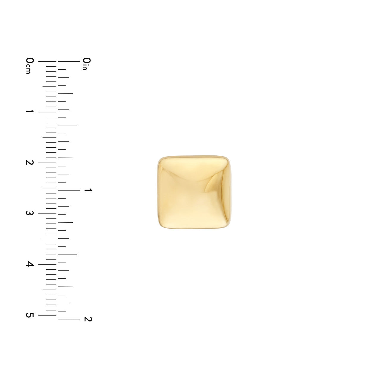 Puffy Square Earrings 14K Yellow Gold