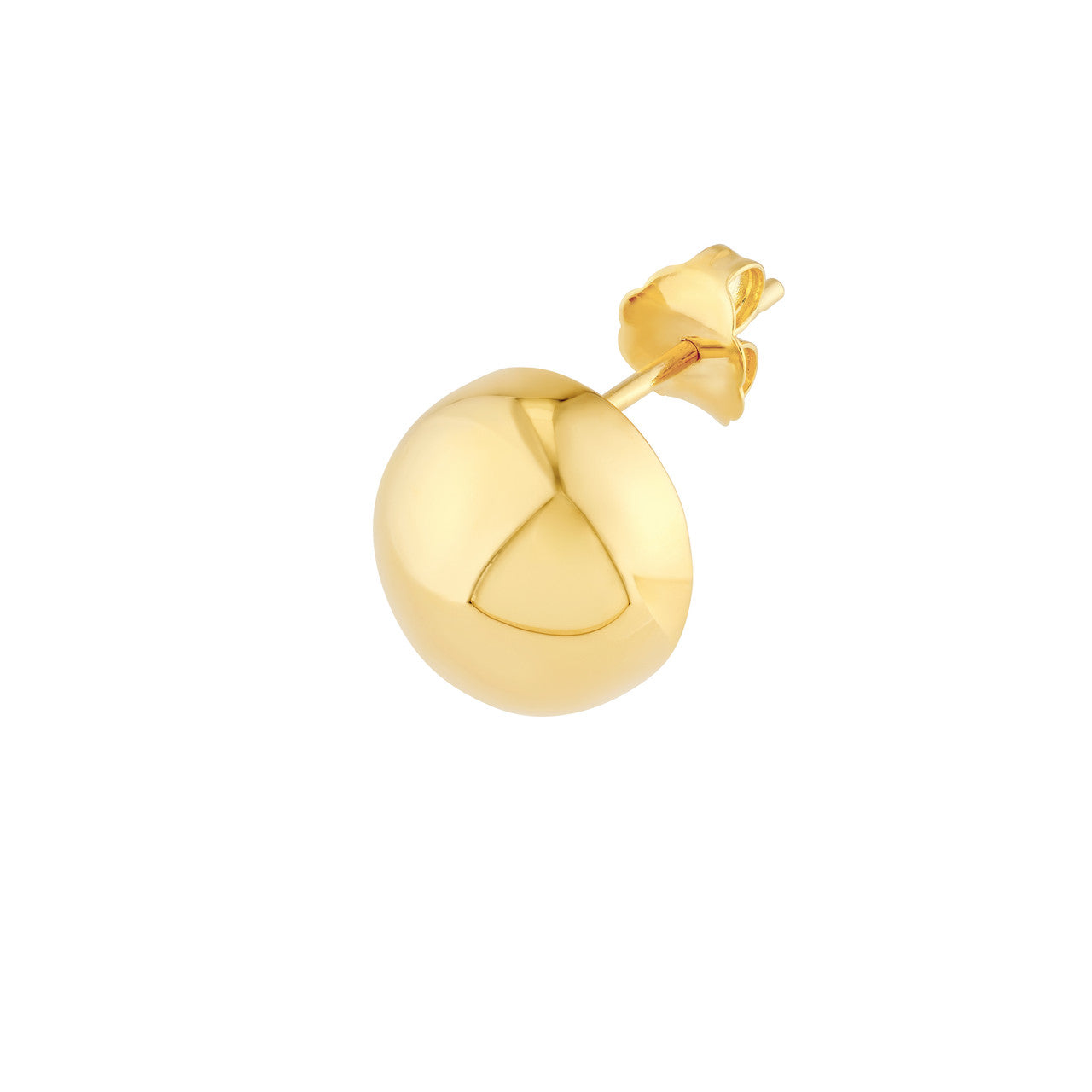 Puffy Round Stud Earrings 14K Yellow Gold