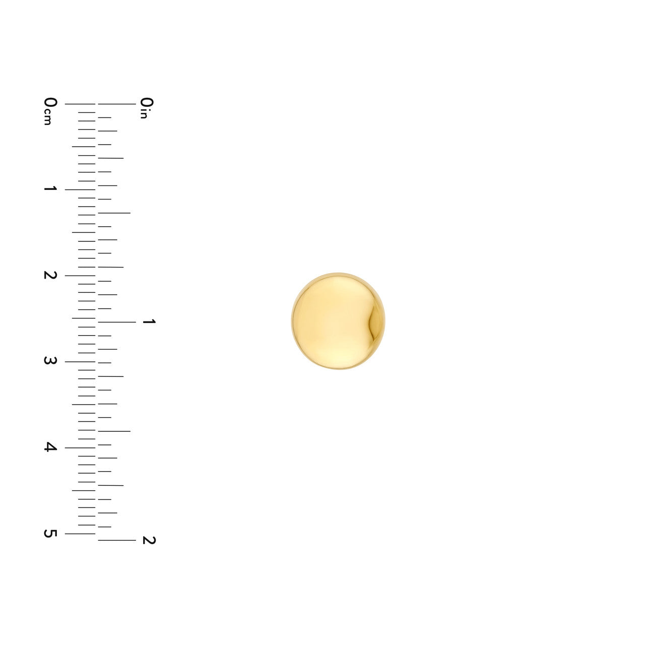 Puffy Round Stud Earrings 14K Yellow Gold