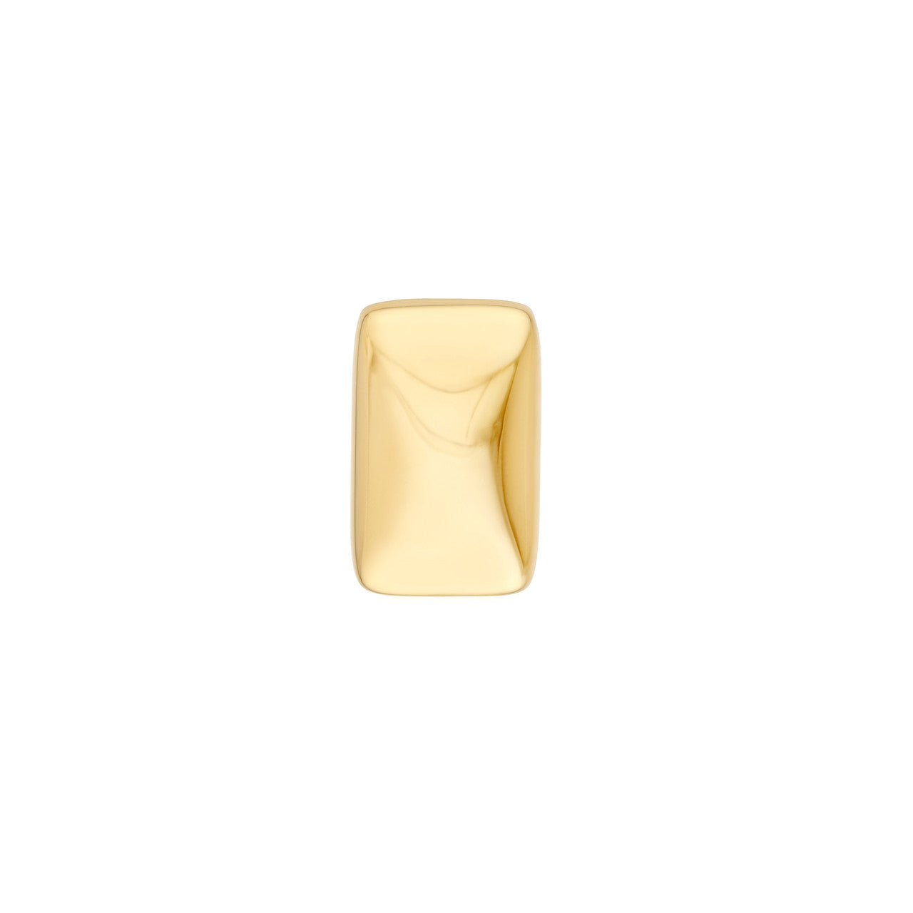 Puffy Rectangle Stud Earrings 14K Yellow Gold