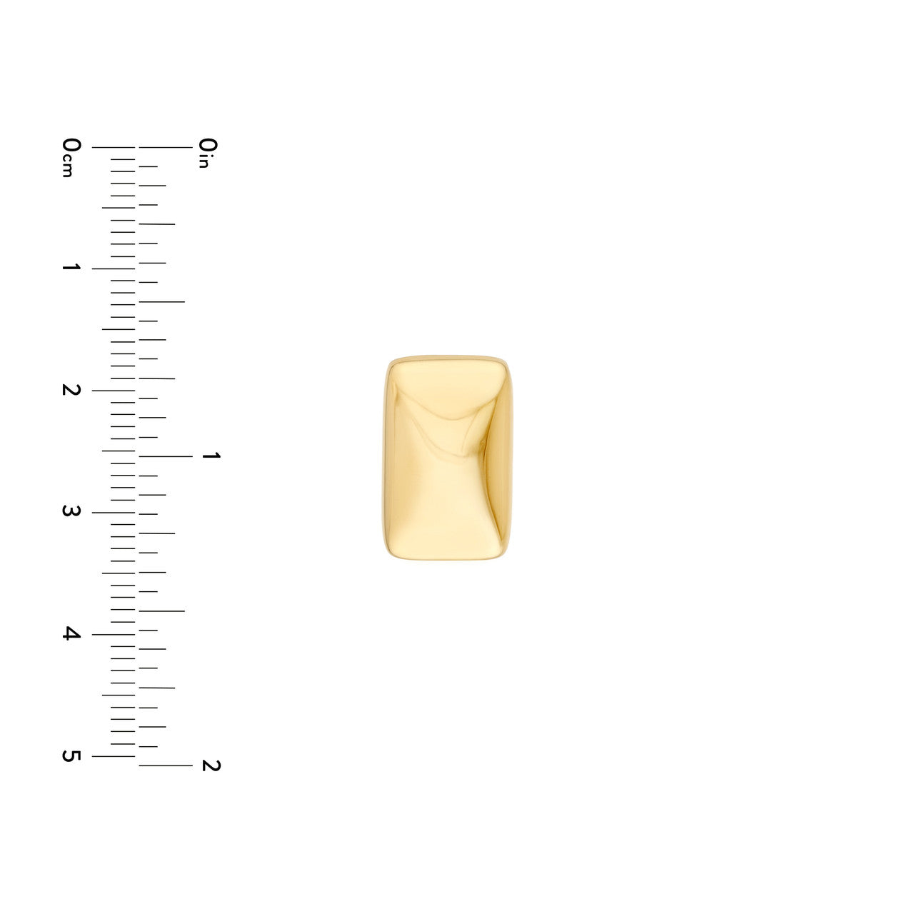 Puffy Rectangle Stud Earrings 14K Yellow Gold