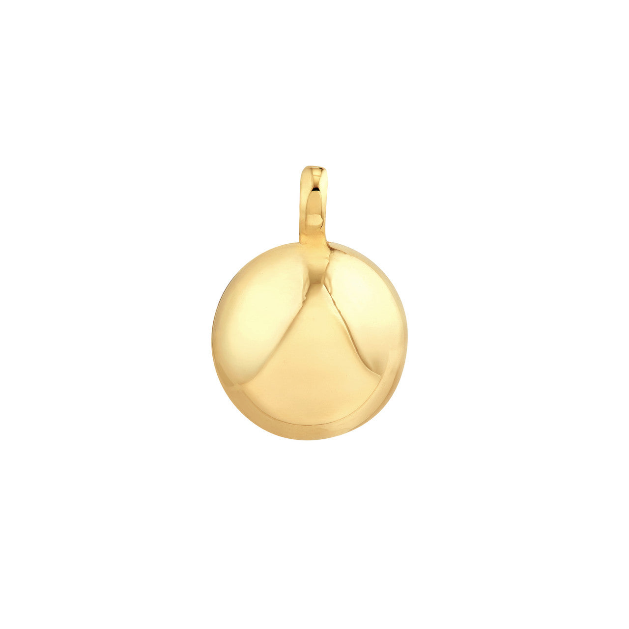 Puffy Round Pendant 14K Yellow Gold