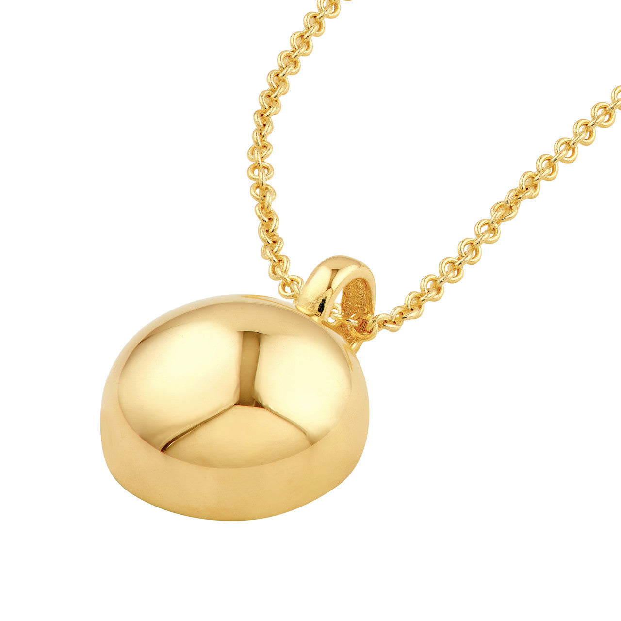 Puffy Round Pendant 14K Yellow Gold