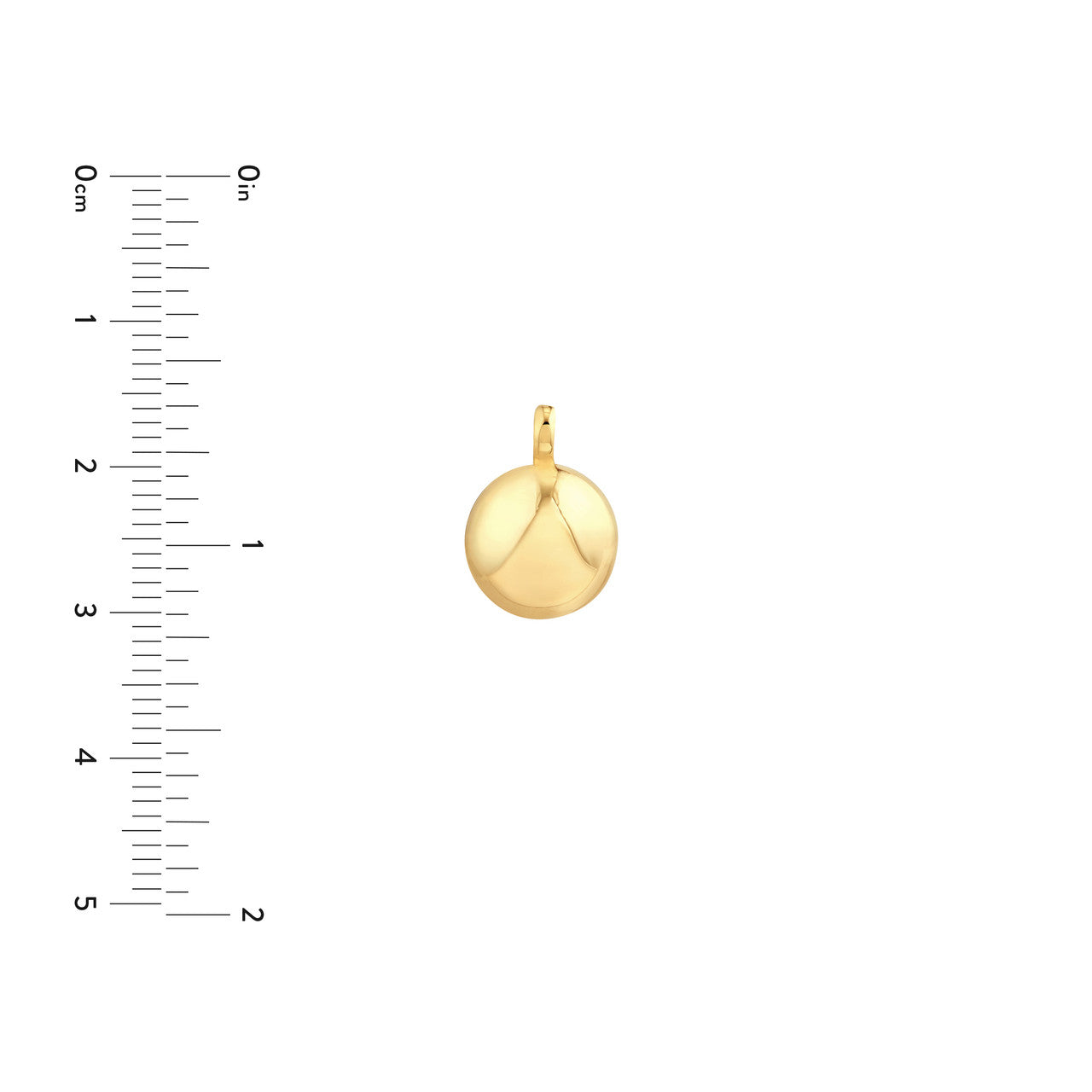 Puffy Round Pendant 14K Yellow Gold