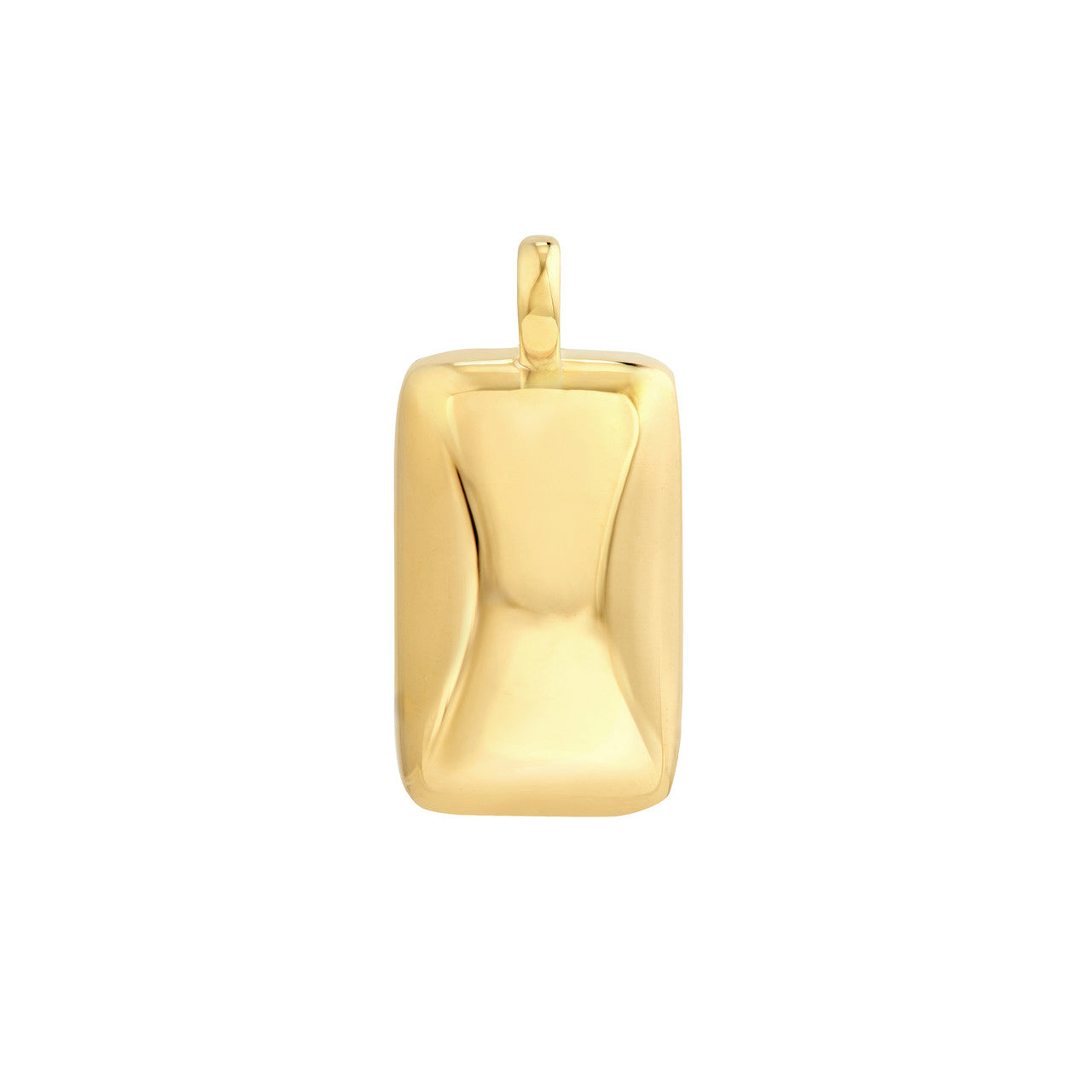 Puffy Rectangle Pendant in 14K Yellow Gold