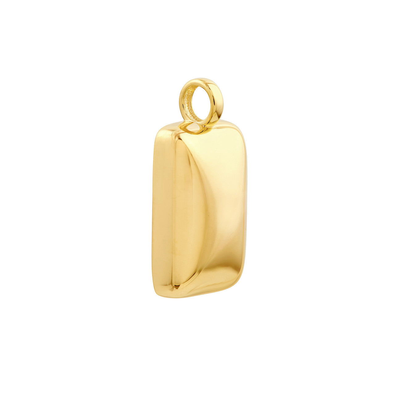 Puffy Rectangle Pendant in 14K Yellow Gold