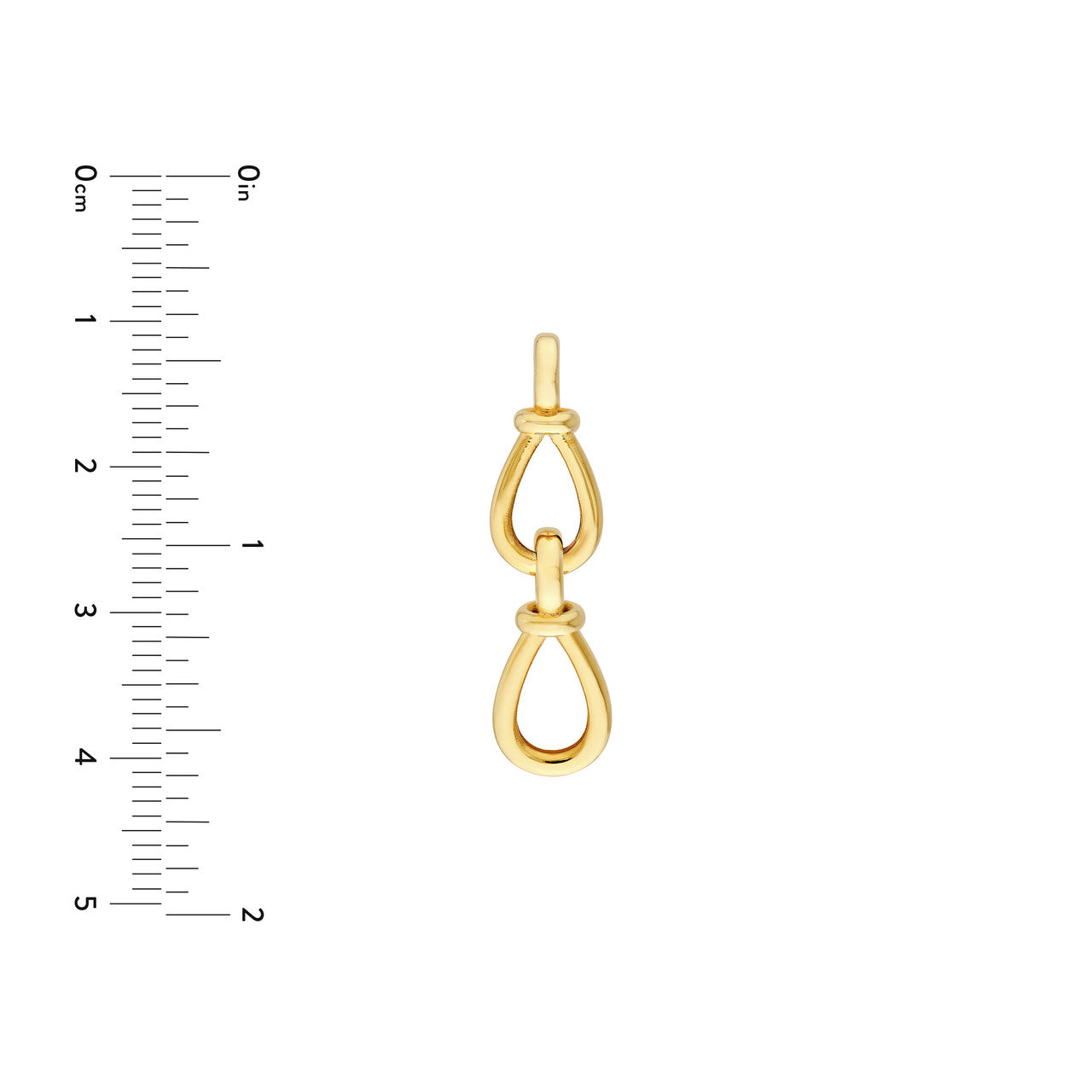 Teardrop Link Dangle Earrings 14K Yellow Gold