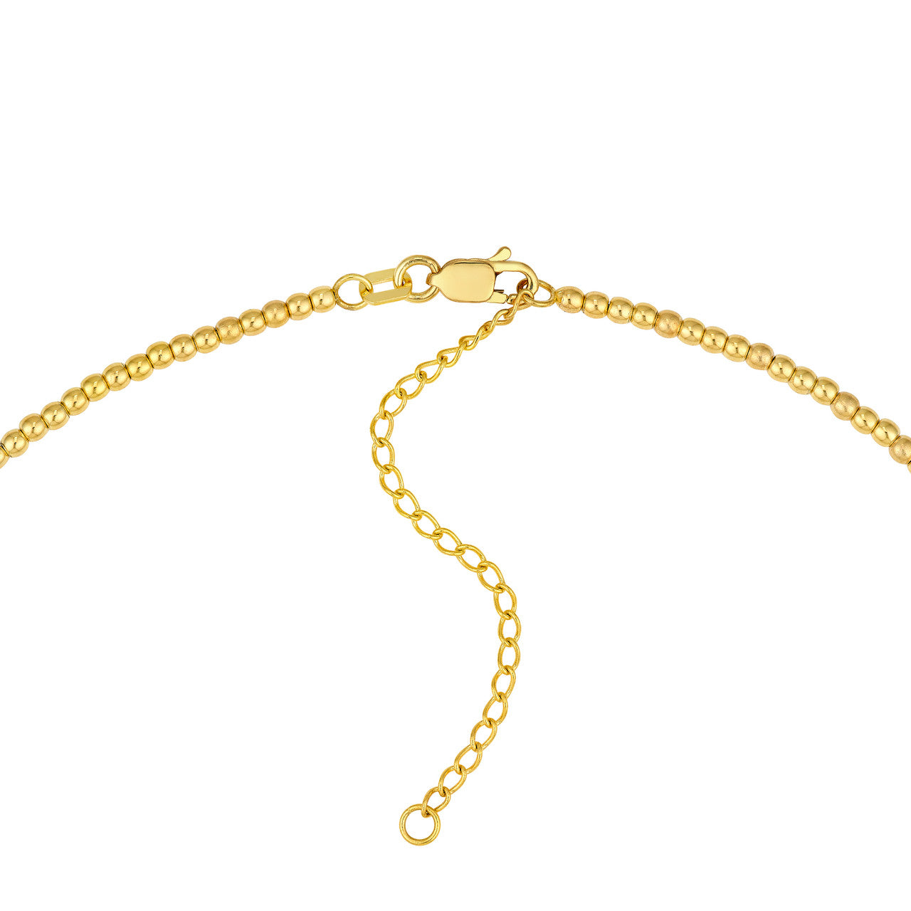 Graduated Bead Station Necklace 14K Yellow Gold