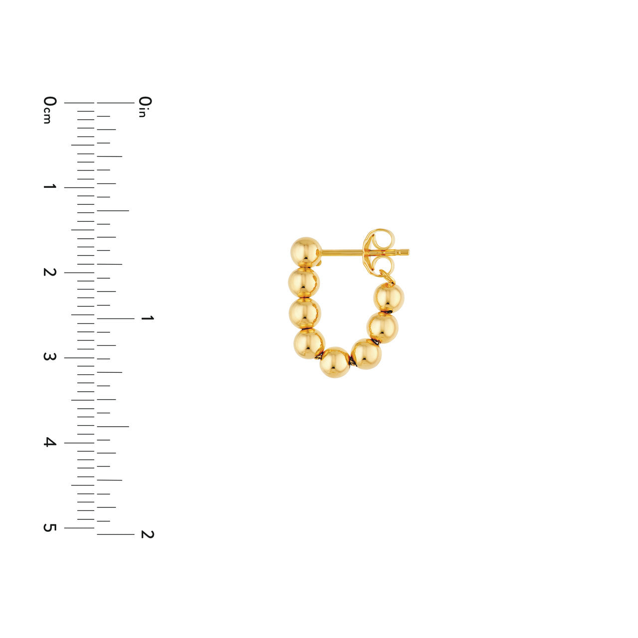 Front to Back Bead Earrings 14K Yellow Gold