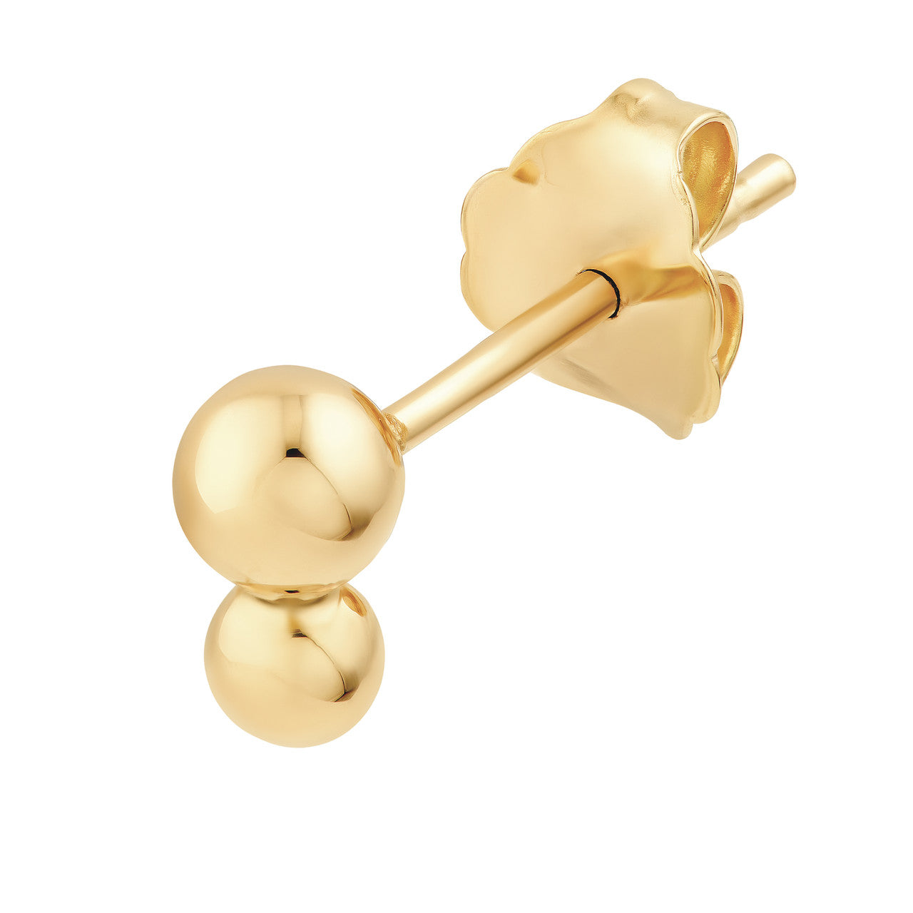Double Bead Stud Earrings in 14K Yellow Gold