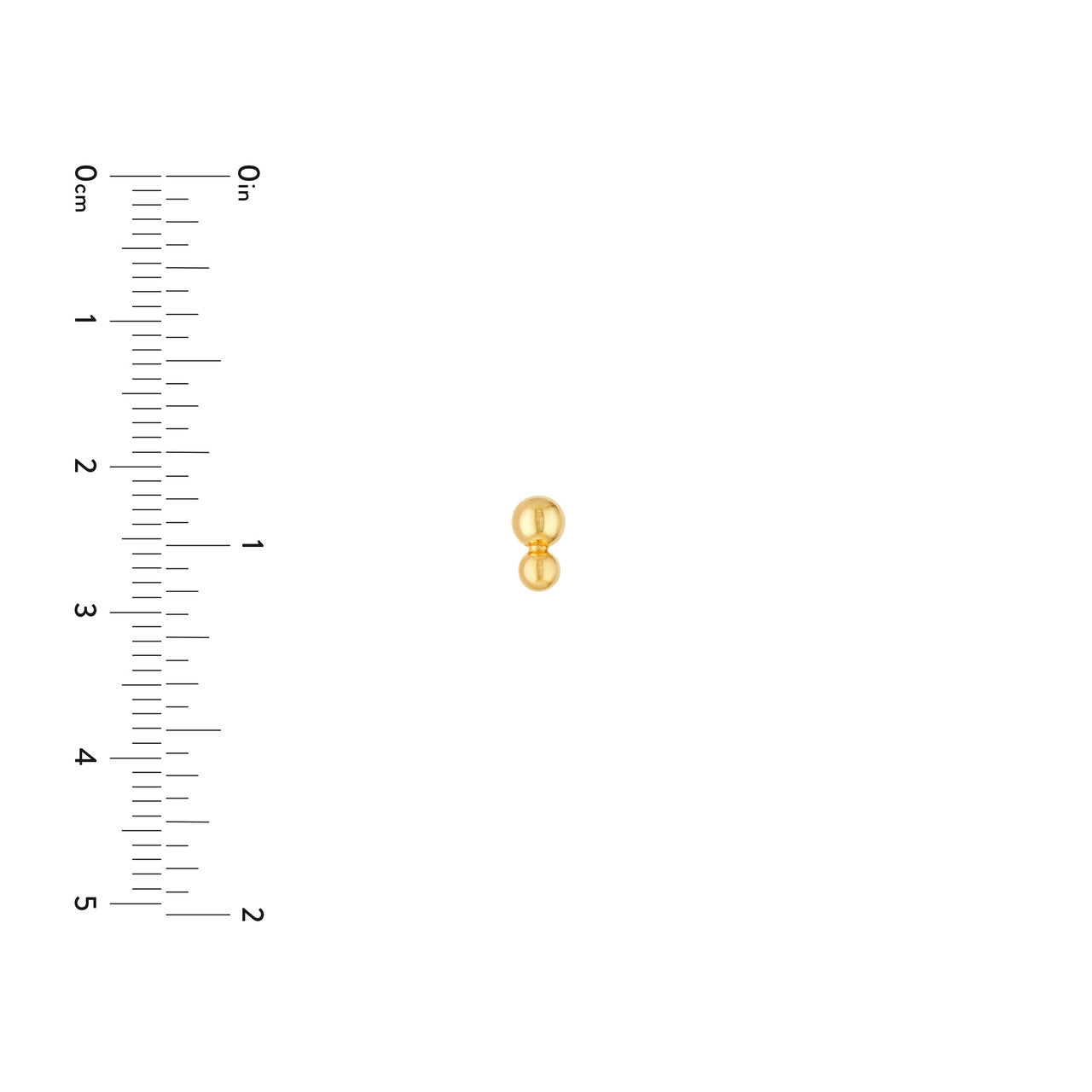 Double Bead Stud Earrings in 14K Yellow Gold