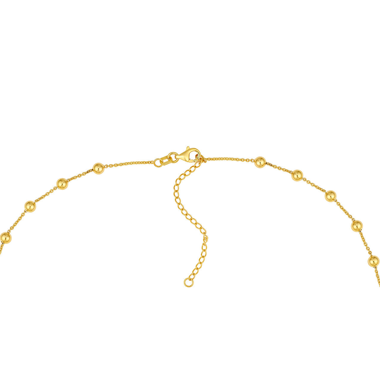 Graduated Bead Lariat Necklace 14K Yellow Gold