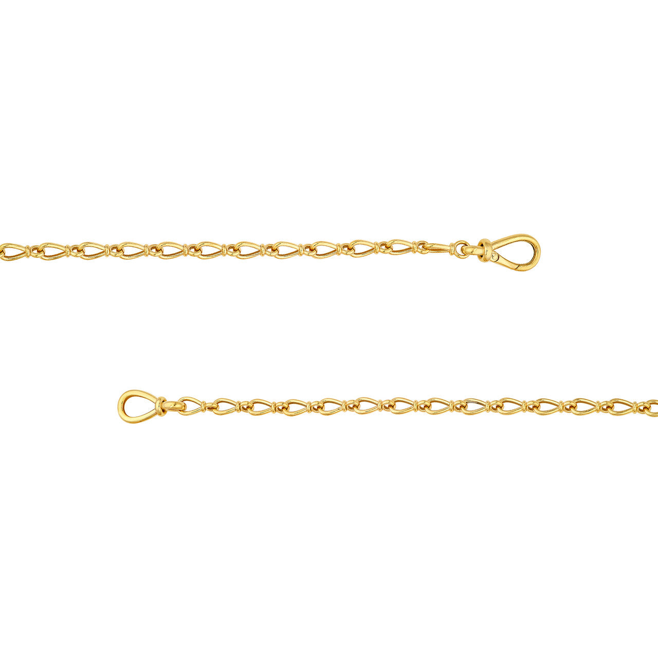 Teardrop Link Lariat Necklace 14K Yellow Gold