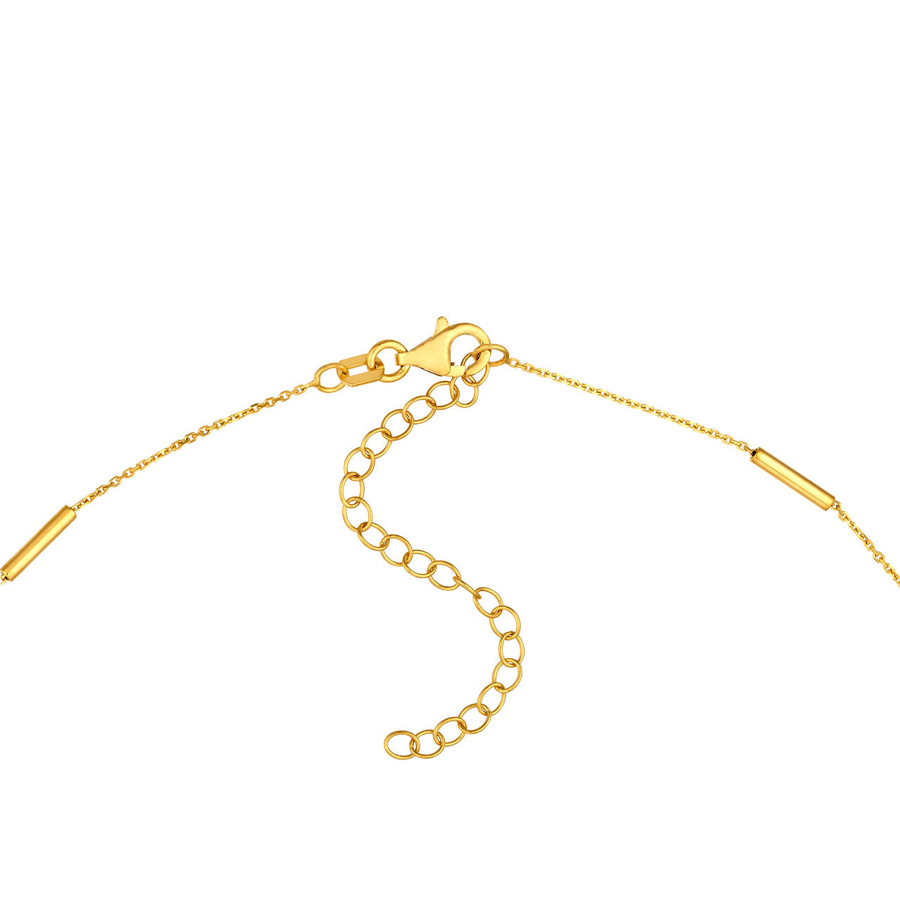 Adjustable Dainty Bar Station Chain in 14K Yellow Gold
