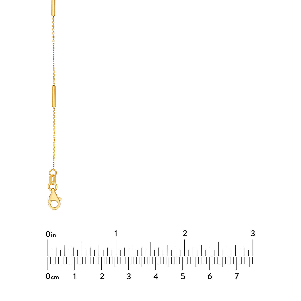 Adjustable Dainty Bar Station Chain in 14K Yellow Gold