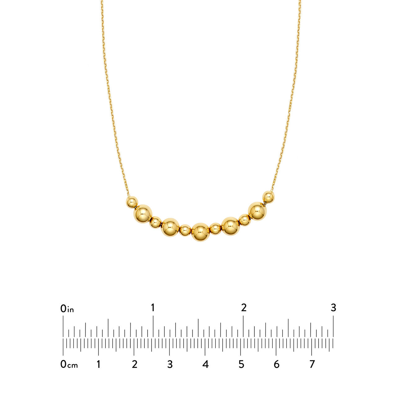 Adjustable Alternating Bead Necklace in 14K Yellow Gold