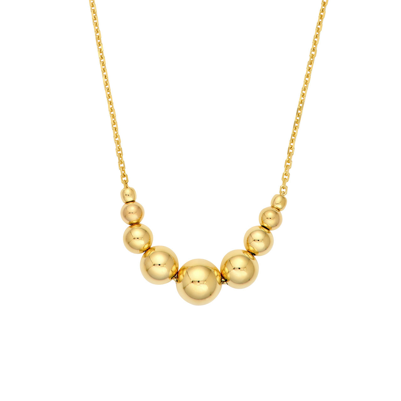 Graduated Bead Necklace in 14K Yellow Gold