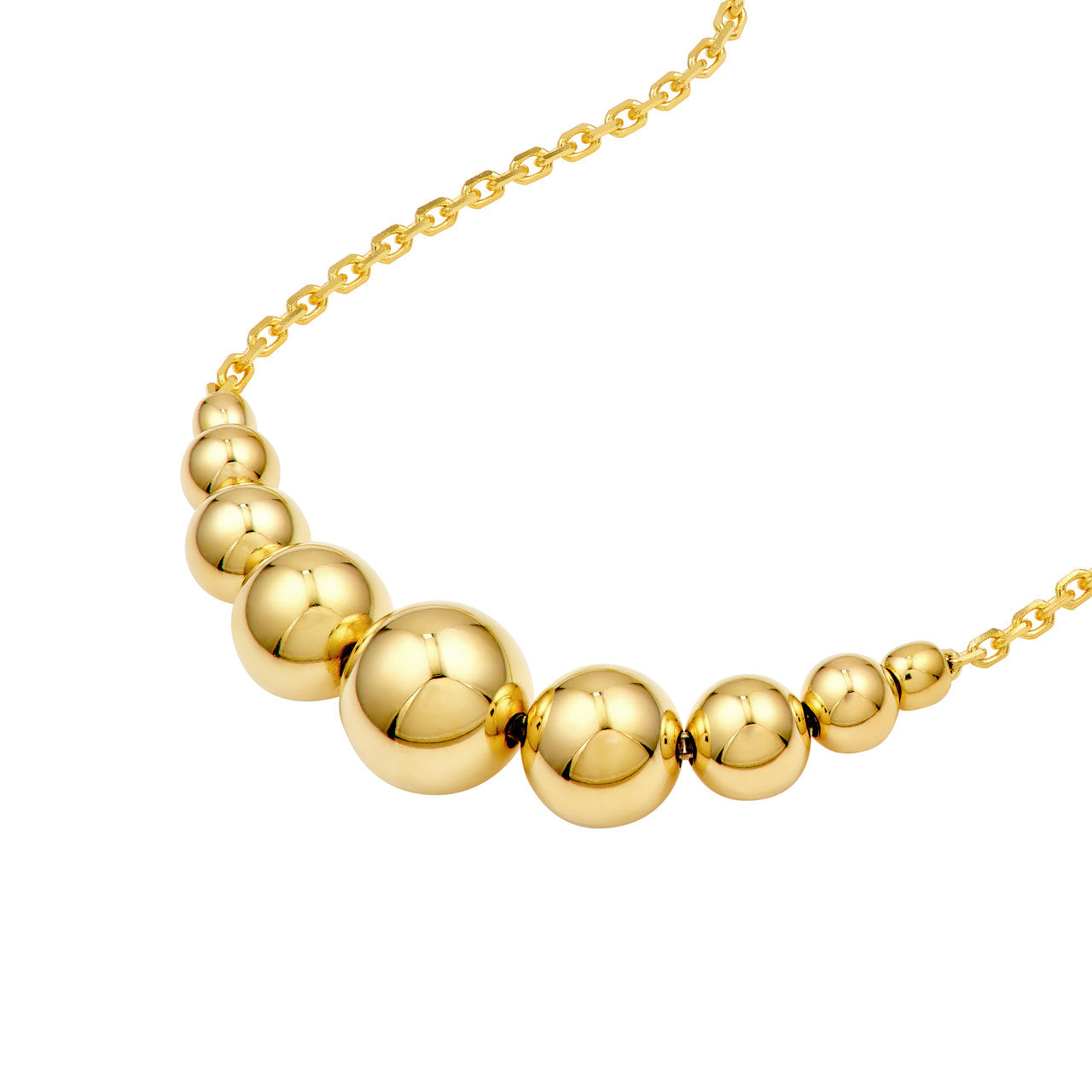 Graduated Bead Necklace in 14K Yellow Gold
