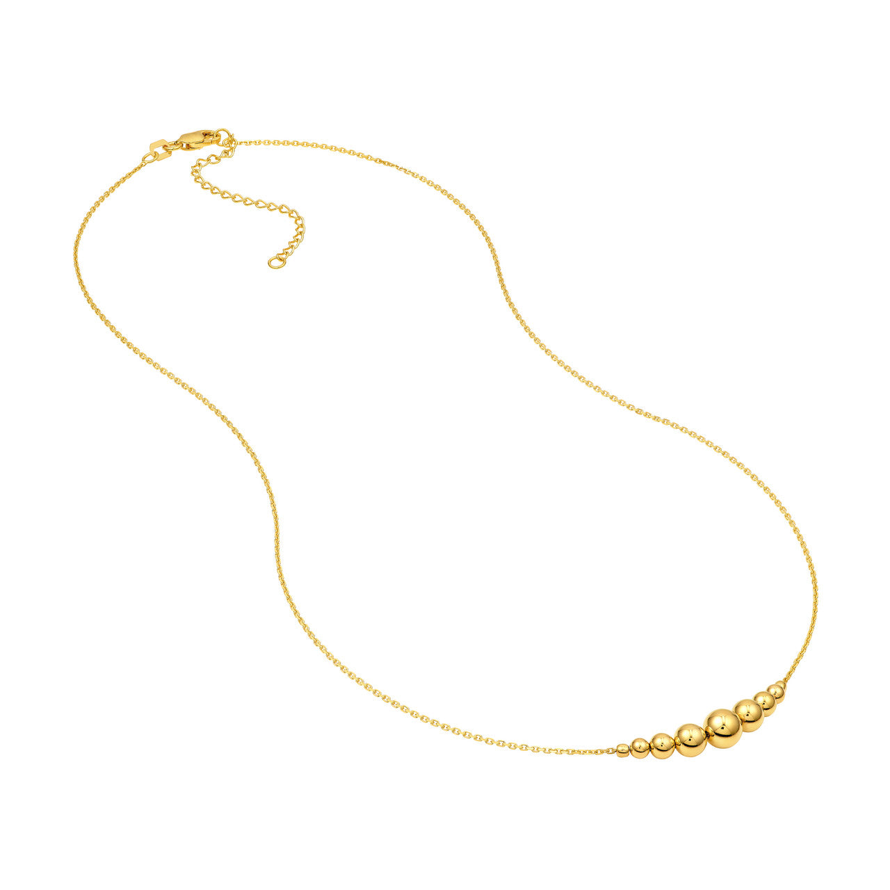 Graduated Bead Necklace in 14K Yellow Gold