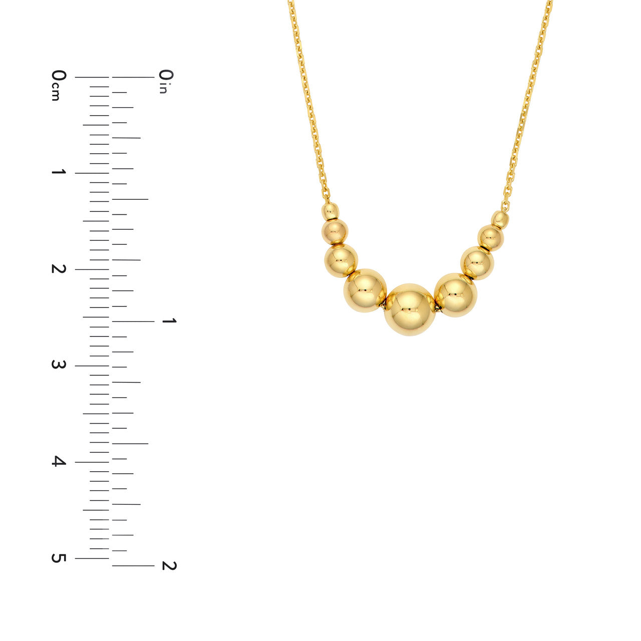 Graduated Bead Necklace in 14K Yellow Gold