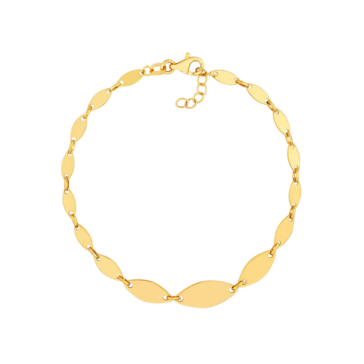 Graduated Oval Link Bracelet in 14K Yellow Gold