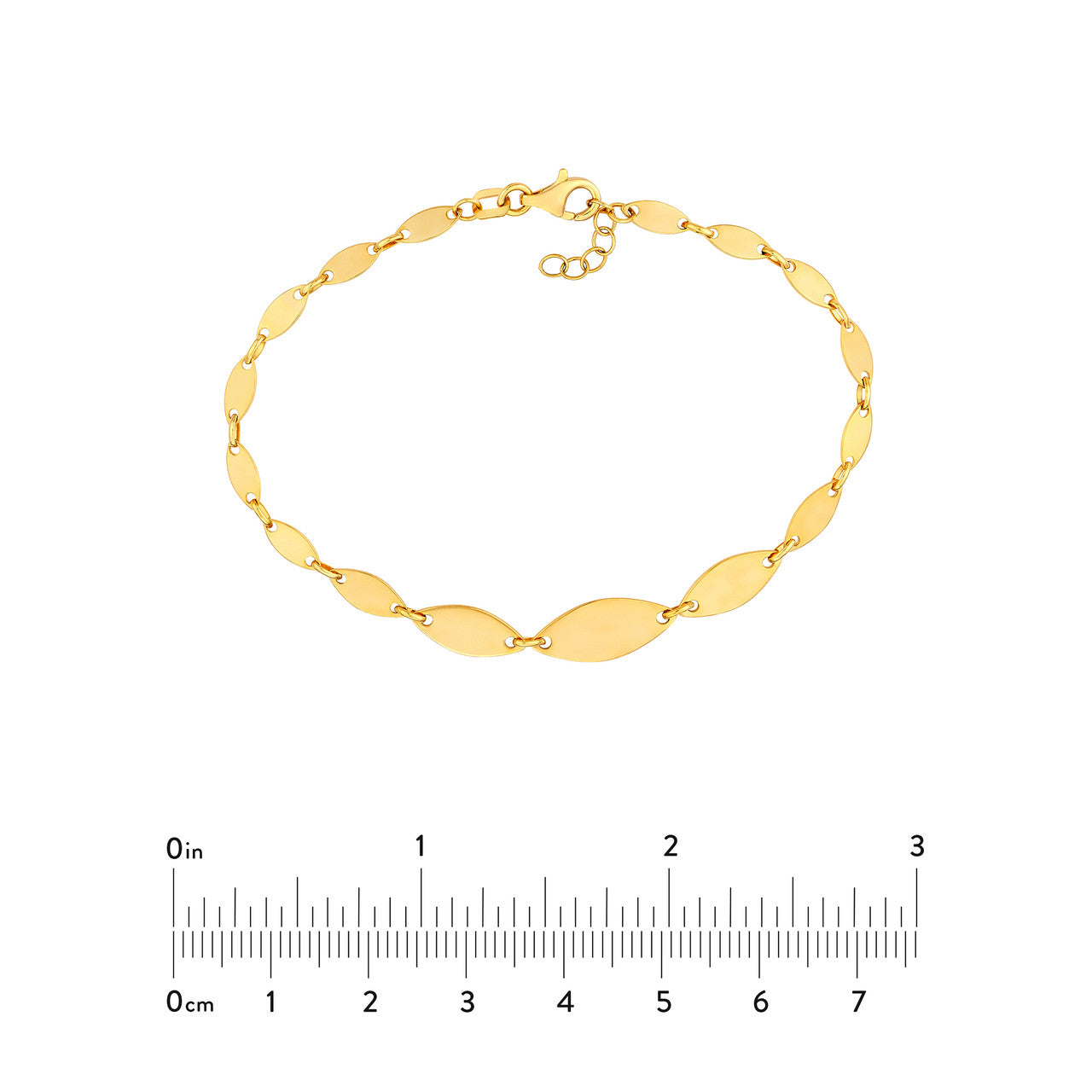 Graduated Oval Link Bracelet in 14K Yellow Gold