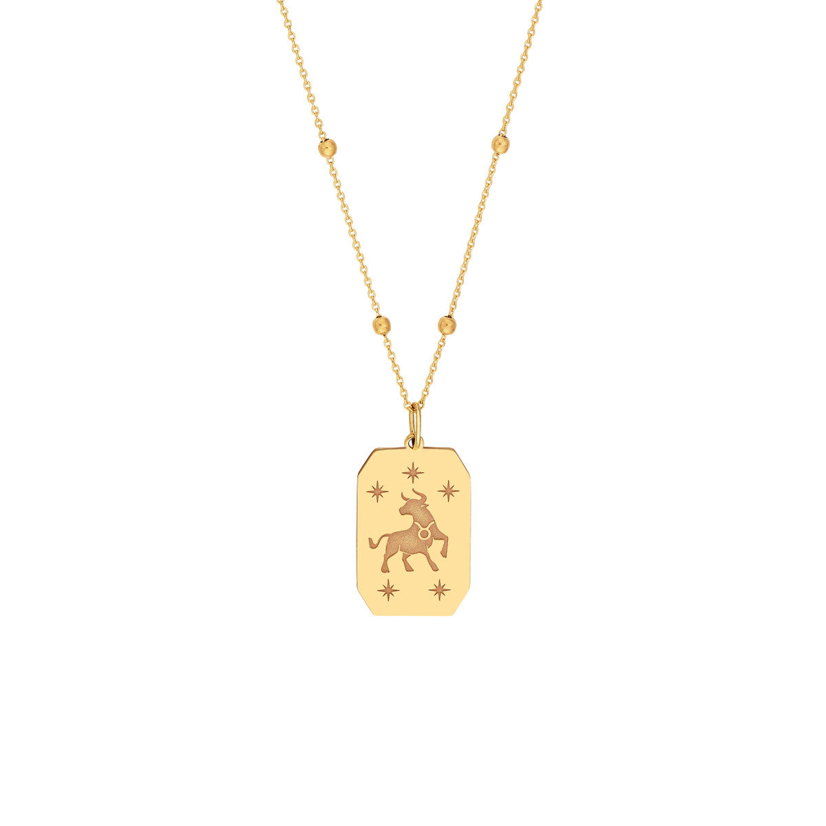 Taurus Engraved Pendant 14K Yellow Gold