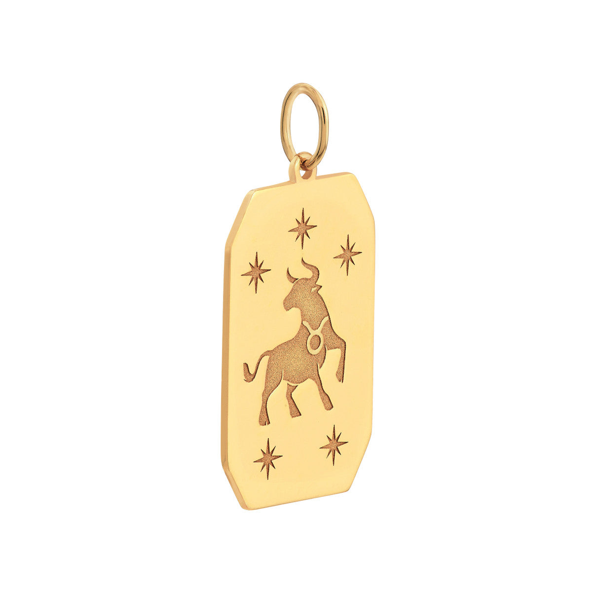 Taurus Engraved Pendant 14K Yellow Gold