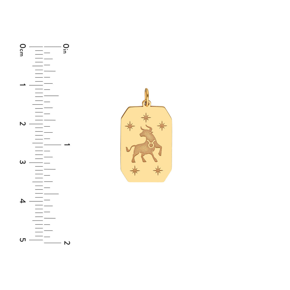 Taurus Engraved Pendant 14K Yellow Gold