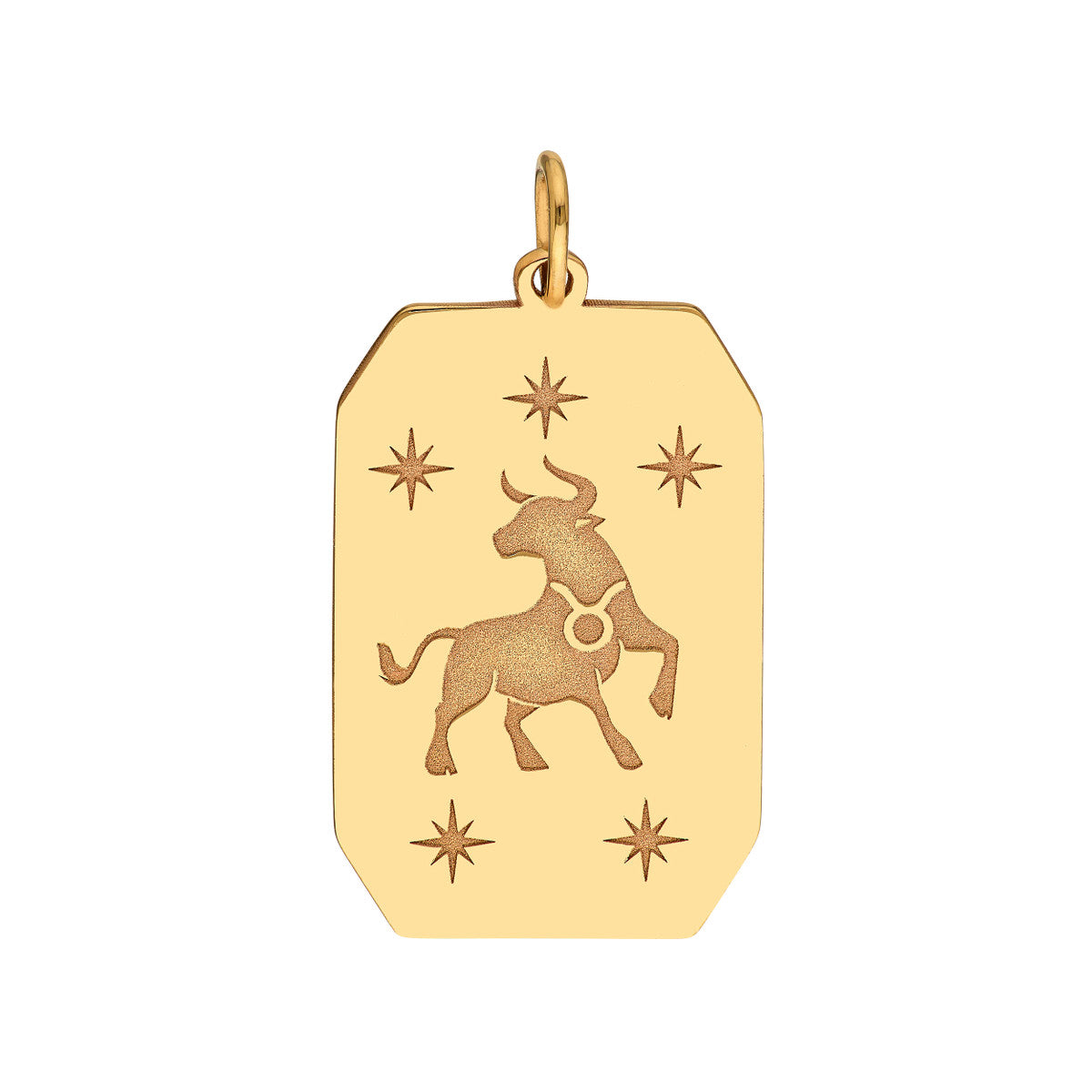 Taurus Engraved Pendant 14K Yellow Gold