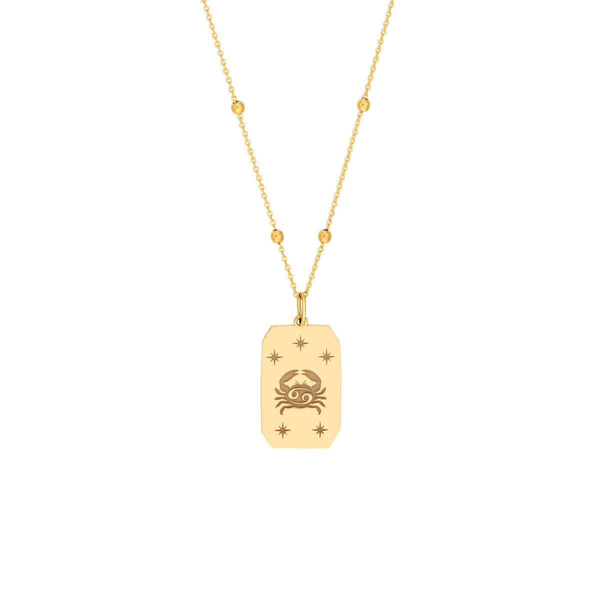 Cancer Engraved Pendant 14K Yellow Gold