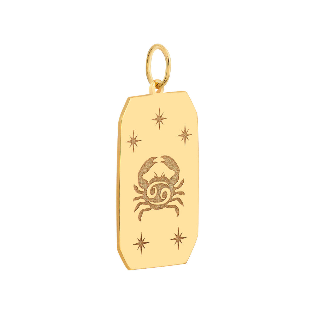 Cancer Engraved Pendant 14K Yellow Gold