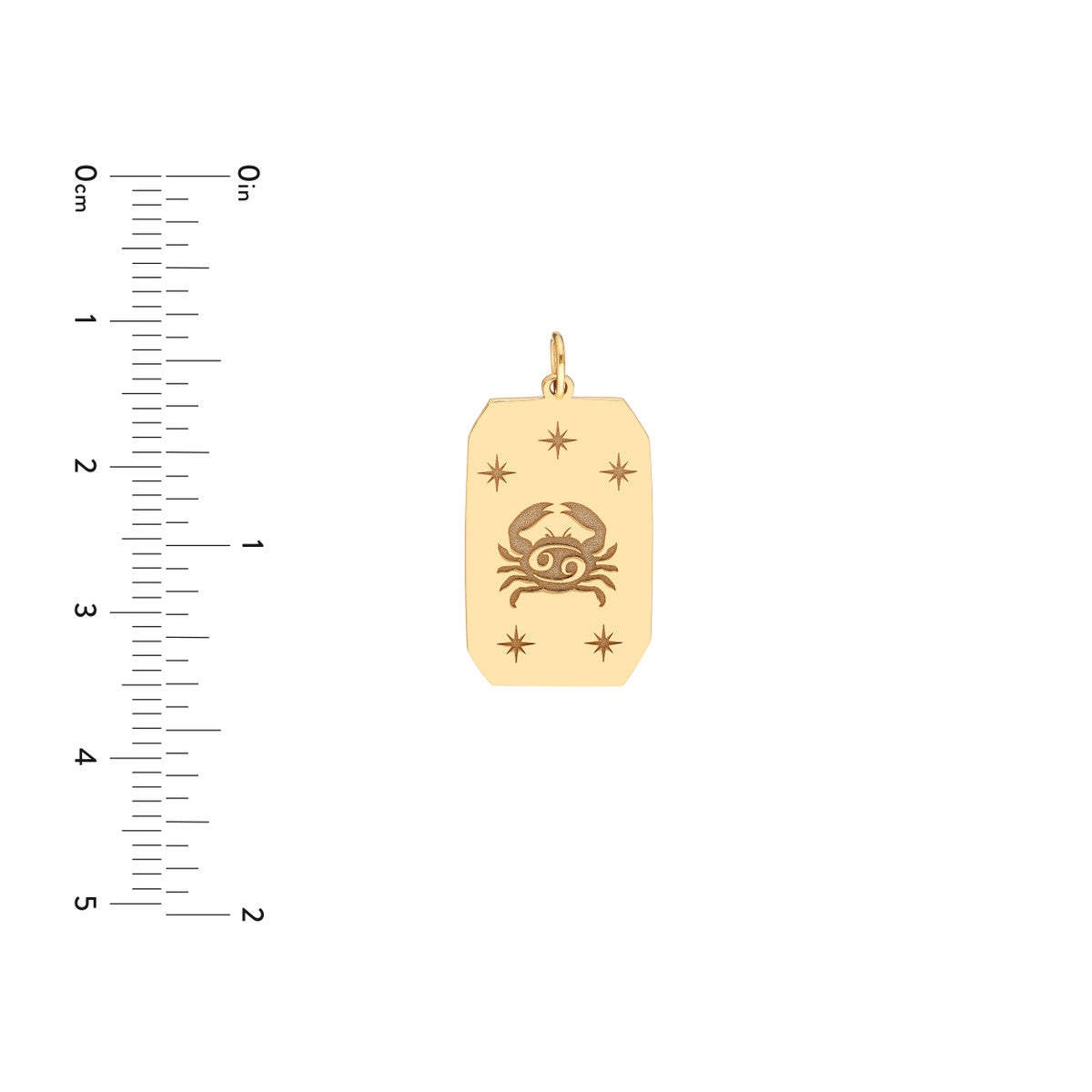 Cancer Engraved Pendant 14K Yellow Gold