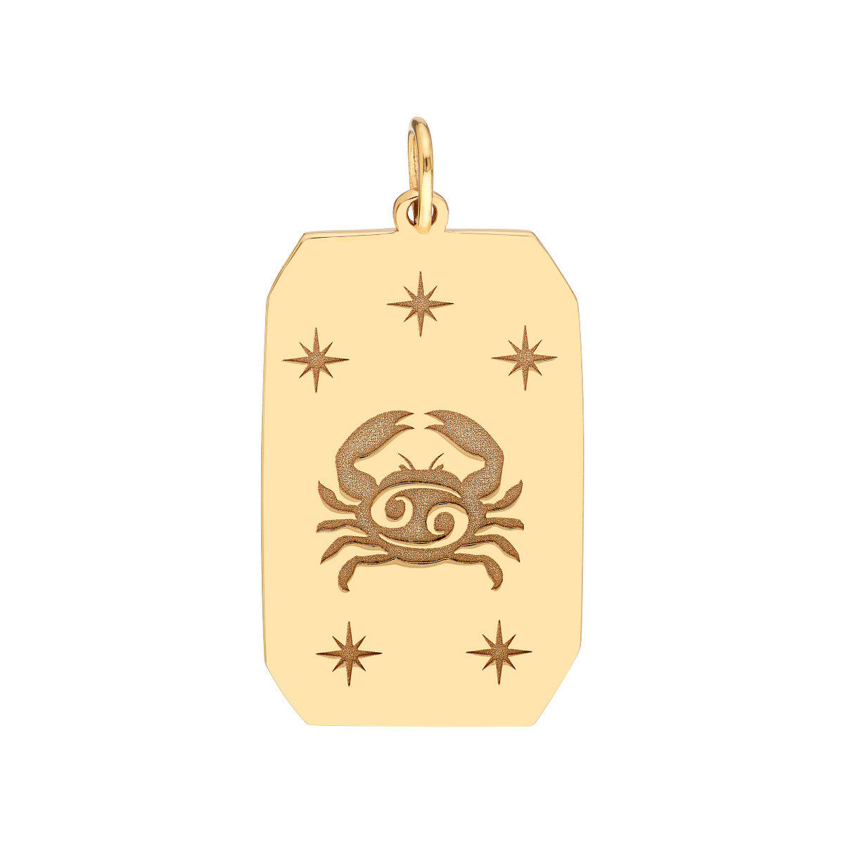 Cancer Engraved Pendant 14K Yellow Gold