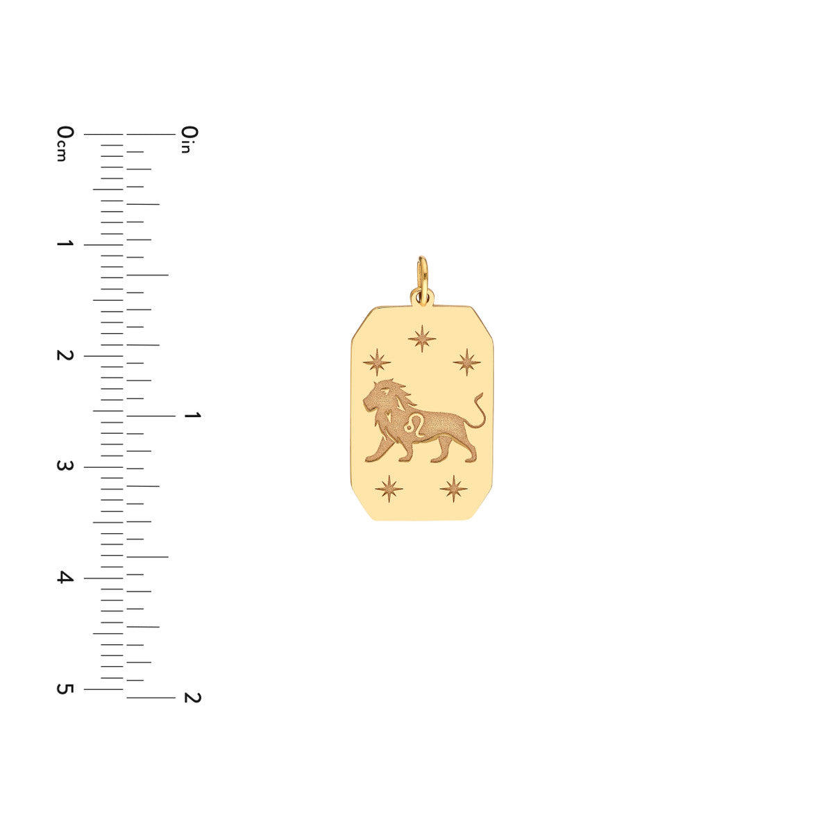 Leo Engraved Pendant 14K Yellow Gold