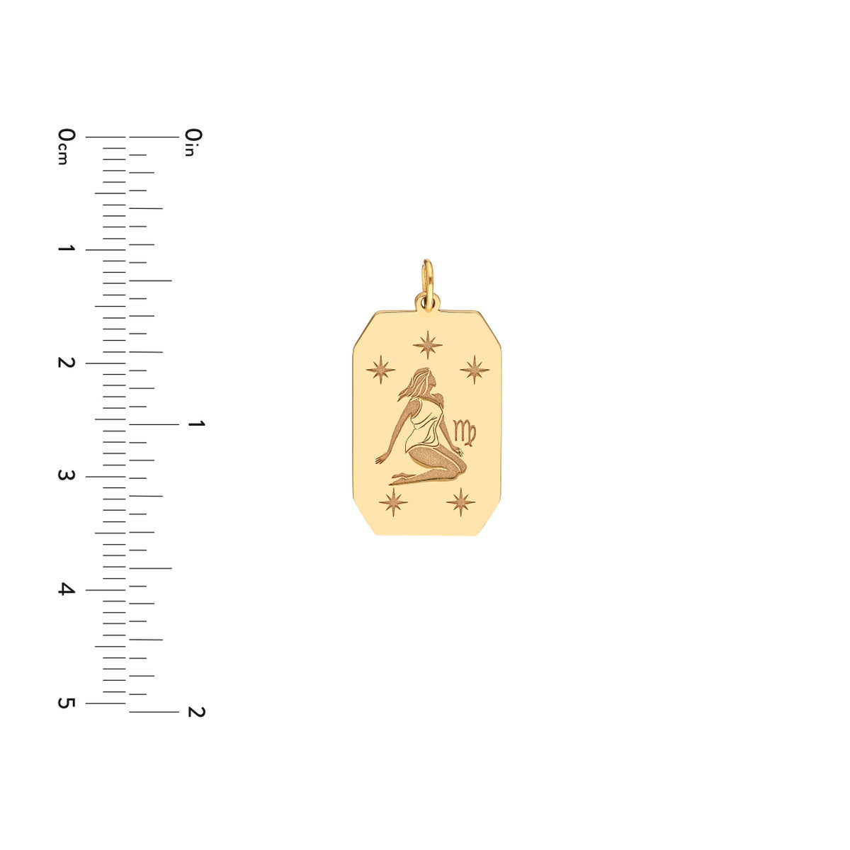 Virgo Engraved Pendant 14K Yellow Gold