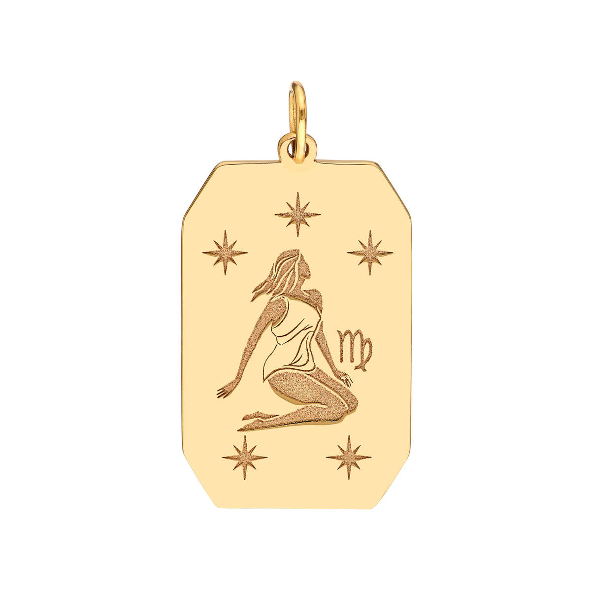 Virgo Engraved Pendant 14K Yellow Gold