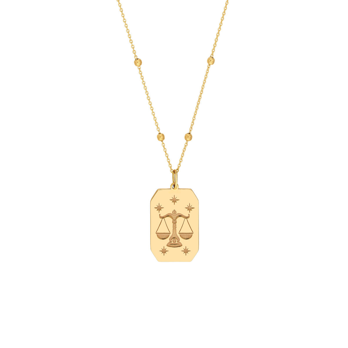 Libra Engraved Pendant 14K Yellow Gold