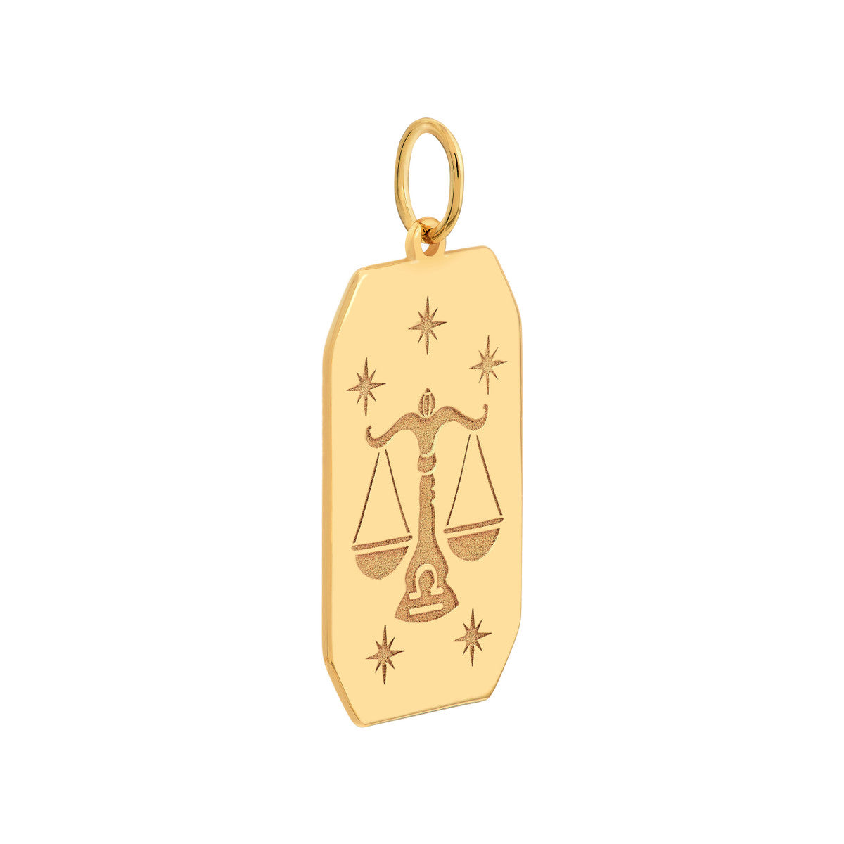 Libra Engraved Pendant 14K Yellow Gold