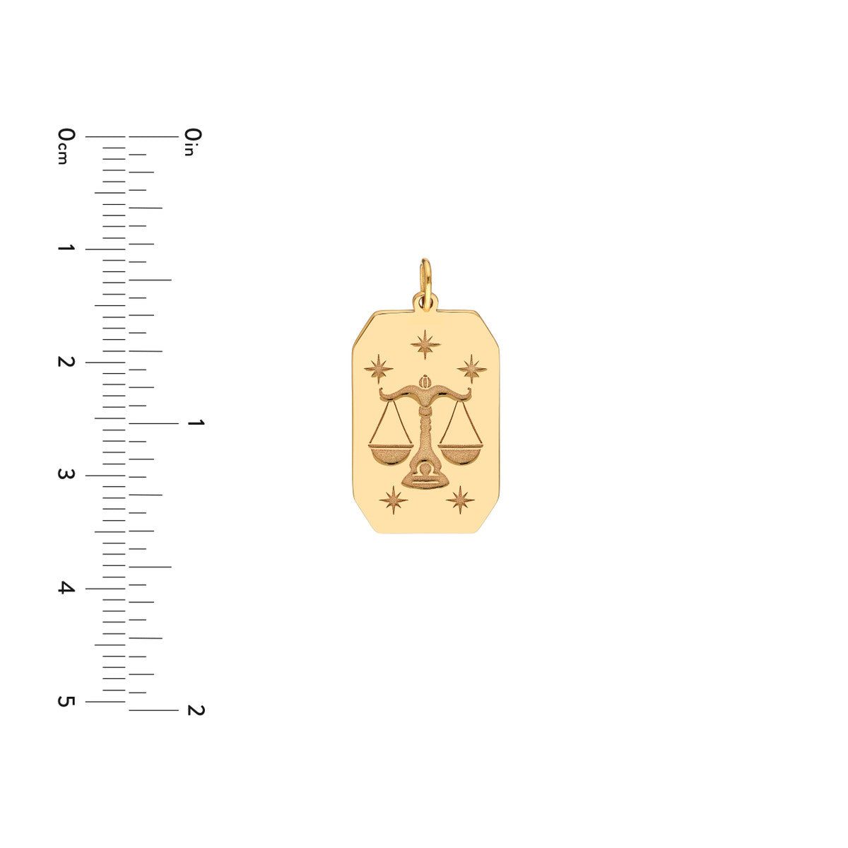 Libra Engraved Pendant 14K Yellow Gold