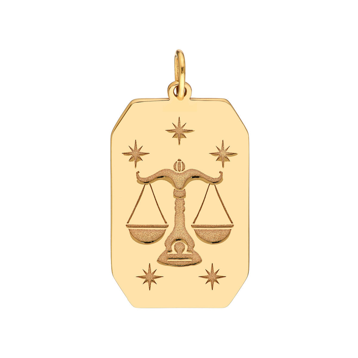Libra Engraved Pendant 14K Yellow Gold