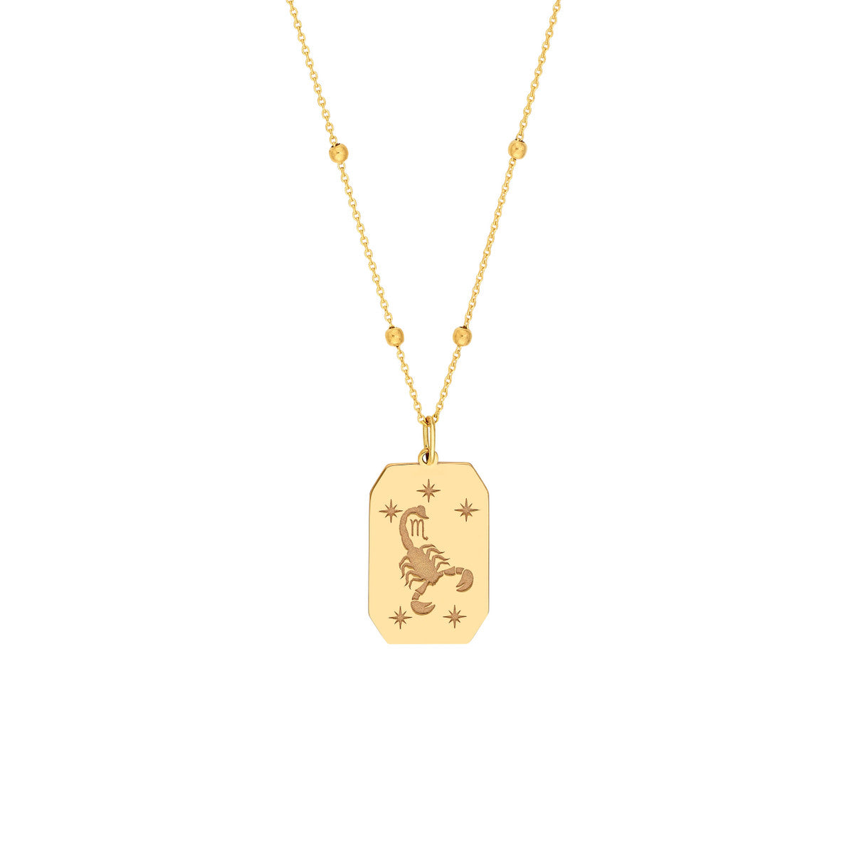 Scorpio Engraved Pendant 14K Yellow Gold
