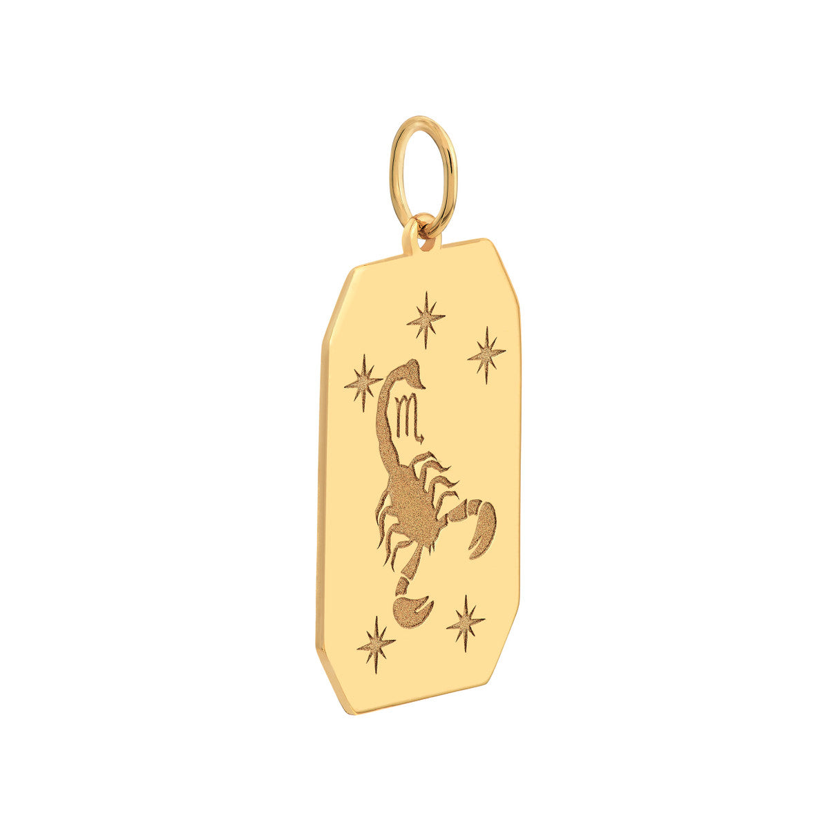 Scorpio Engraved Pendant 14K Yellow Gold